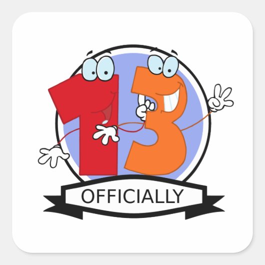 Officieel 13 zondagse banner vierkante sticker (Voorkant)
