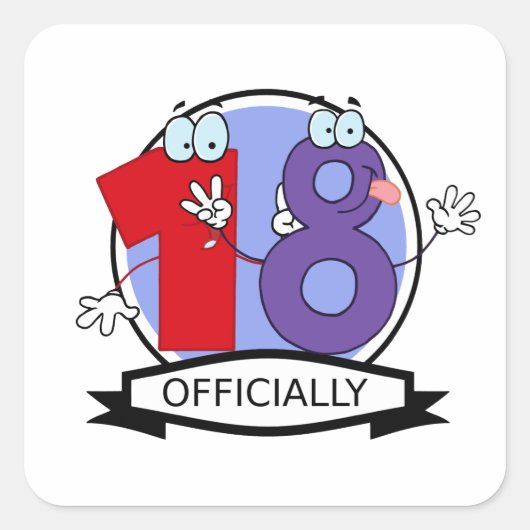 Officieel 18 zondagse banner vierkante sticker (Voorkant)