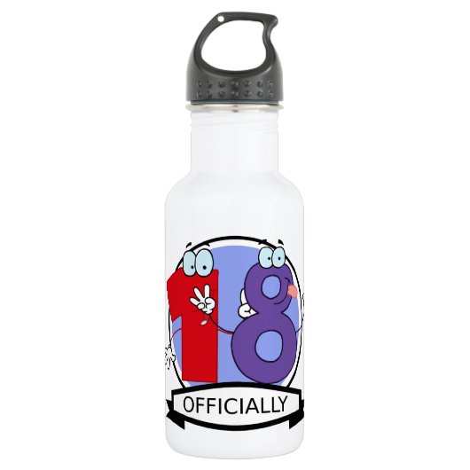 Officieel 18e verjaardagsnummer waterfles (Voorkant)
