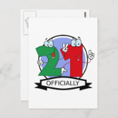 Officieel 21-jarige banner briefkaart (Voorkant / Achterkant)