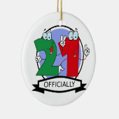 Officieel 21-jarige banner keramisch ornament (Rechts)