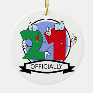 Officieel 21-jarige banner keramisch ornament