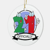 Officieel 21-jarige banner keramisch ornament (Links)