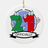 Officieel 21-jarige banner keramisch ornament (Achterkant)