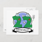 Officieel 22 Verjaardag Logo Briefkaart (Voorkant / Achterkant)