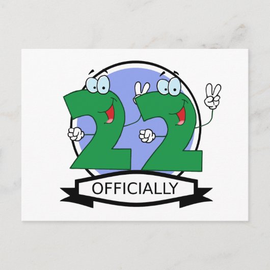 Officieel 22 Verjaardag Logo Briefkaart (Voorkant)