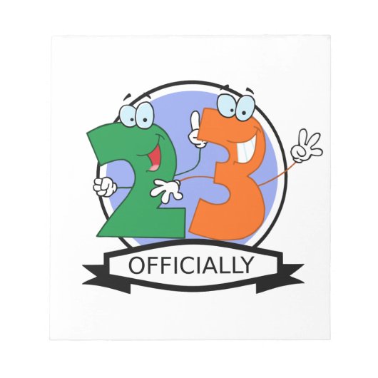 Officieel 23 jaarbanner notitieblok (Voorkant)