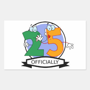 Officieel 25 Verjaardag Logo Rechthoekige Sticker