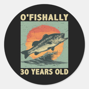 Officieel 30 Jaar Oud 1994 Vissen Visser 30e Ronde Sticker