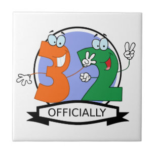 Officieel 32 Verjaardag Logo Tegeltje