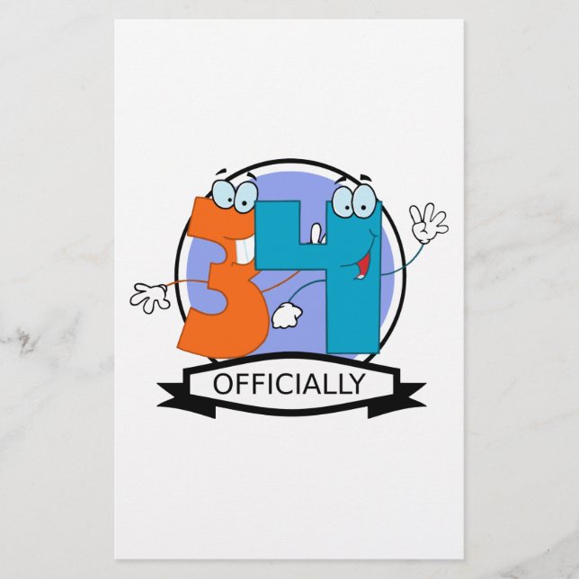 Officieel 34 Verjaardag Logo (Voorkant)