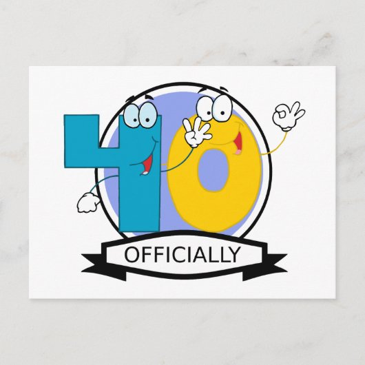 Officieel 40 Verjaardag Logo Briefkaart (Voorkant)