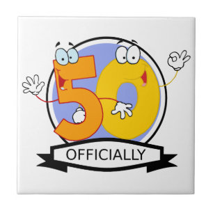 Officieel 50-jarige banner tegeltje