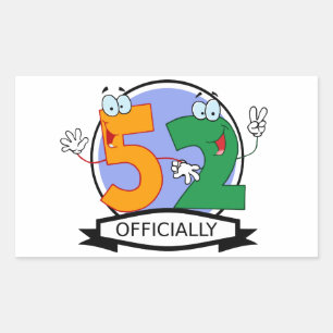 Officieel 52 zondagse banner rechthoekige sticker