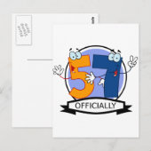 Officieel 57 Verjaardag Logo Briefkaart (Voorkant / Achterkant)