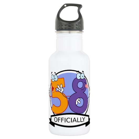 Officieel 58ste verjaardag nummer waterfles (Voorkant)