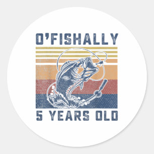 Officieel 5 Jaar Oud Shirt 5e Verjaardag Vissen On Ronde Sticker