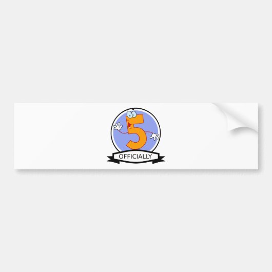 Officieel 5 Verjaardag Logo Bumpersticker (Voorkant)
