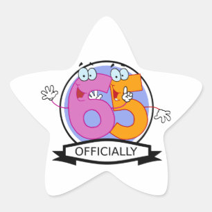 Officieel 65 zondagse banner ster sticker
