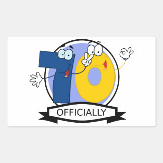Officieel 70 zondagse banner rechthoekige sticker