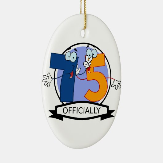 Officieel 75 zondagse banner keramisch ornament (Rechts)