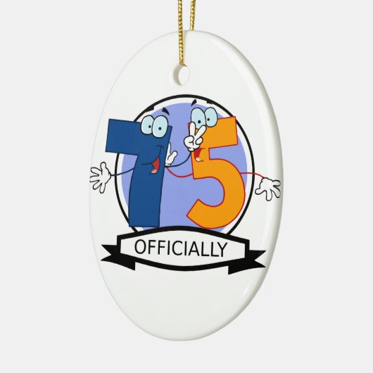 Officieel 75 zondagse banner keramisch ornament (Links)