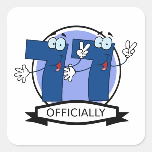 Officieel 77 zondagse banner vierkante sticker (Voorkant)