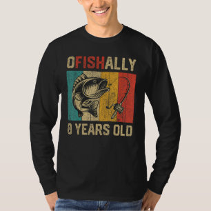Officieel 8 jaar oud Grappig Gevist Verjaardag Vis T-shirt