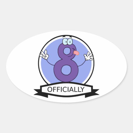 Officieel 8 zondagse banner ovale sticker (Voorkant)