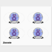 Officieel 8 zondagse banner ovale sticker (Vel)
