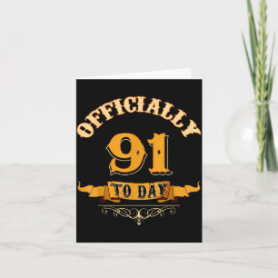 Officieel 91 jaar oud vandaag 91ste verjaardagscad kaart