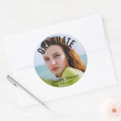 Officieel Afstuderen Voeg uw foto Custom Ronde Sticker (Envelop)