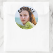 Officieel Afstuderen Voeg uw foto Custom Ronde Sticker (Tas)