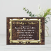 Officieel Antiek Funny 50th Birthday Party Kaart (Staand voorkant)