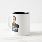 Officieel ben ik de favoriete schoonzoon grappig tweekleurige koffiemok (Voorkant links)