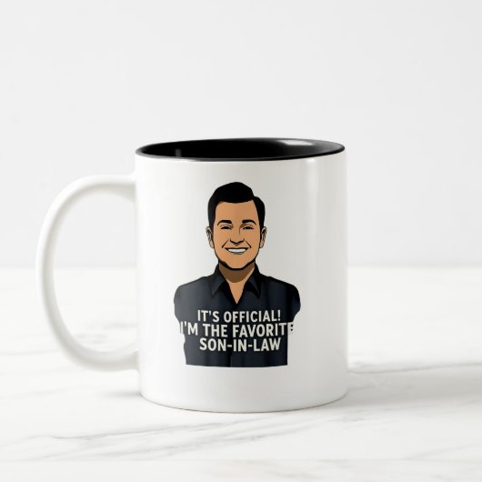Officieel ben ik de favoriete schoonzoon grappig tweekleurige koffiemok (Links)