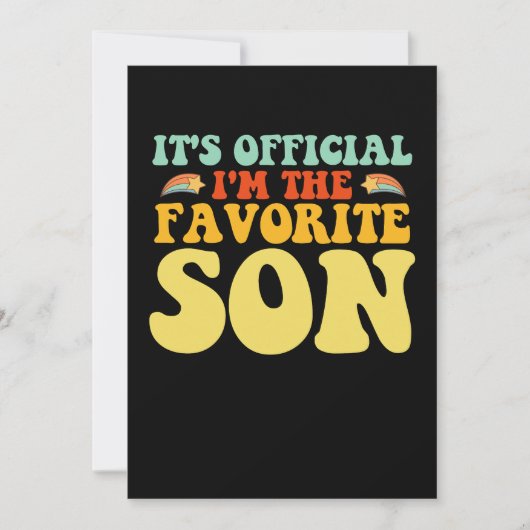 Officieel ben ik de favoriete zoon Groovy Kaart (Voorkant)