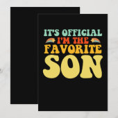 Officieel ben ik de favoriete zoon Groovy Kaart (Voorkant / Achterkant)