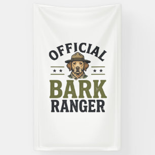 Officieel Blaffende Ranger Hond Vintage Grafisch_1 Spandoek