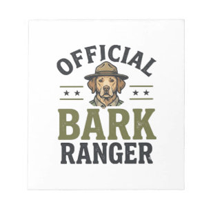 Officieel blaffende rangerhond vintage grafisch_1 notitieblok