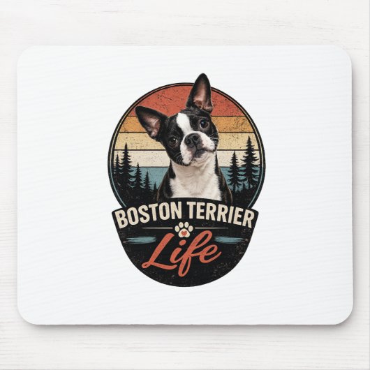 Officieel Boston Terrier Leven Logo Muismat (Voorkant)