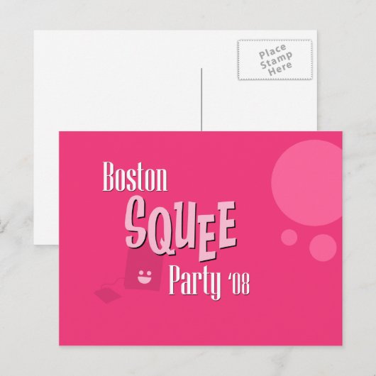 Officieel Briefkaart van Boston Squee Party (Voorkant / Achterkant)