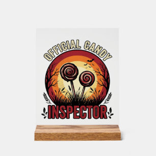 Officieel Candy Inspecteur Vintage Halloween T-shi Acryl Bord