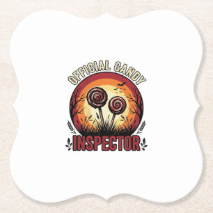 Officieel Candy Inspecteur Vintage Halloween T-shi Kartonnen Onderzetters