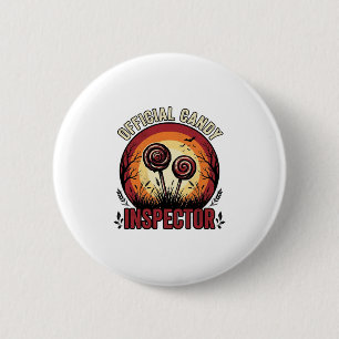 Officieel Candy Inspecteur Vintage Halloween T-shi Ronde Button 5,7 Cm