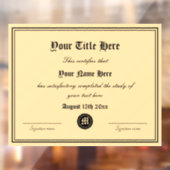 Officieel certificaat sjabloon op maat raamsticker (Vel 2)