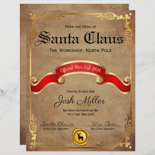 Officieel certificaat van Nice (Voorkant / Achterkant)