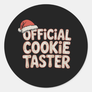 Officieel Cookie Proever Kerstman Kerstmis Familie Ronde Sticker