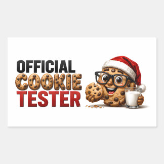🍪 Officieel Cookie Tester Funny Kerst Citaat 🎅 Rechthoekige Sticker