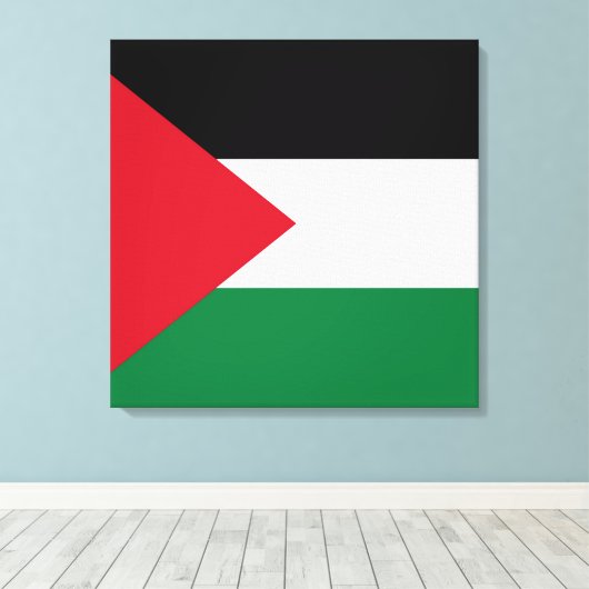 officieel de staatsvlag van Palestina Canvas Afdruk (Insitu (Houten vloer))